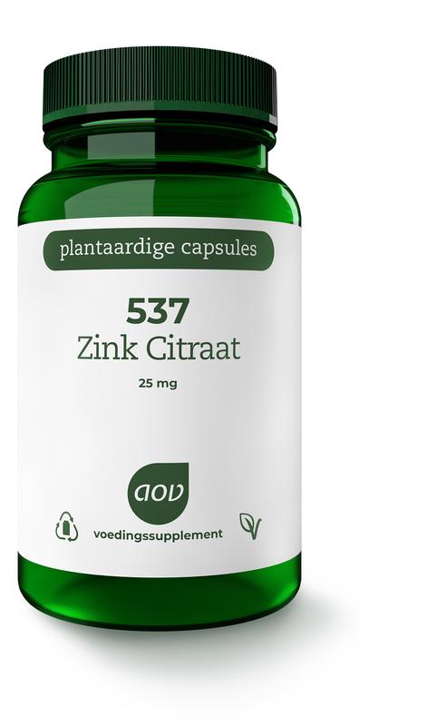 AOV 537 Zink citraat 25mg 90 Vegetarische capsules