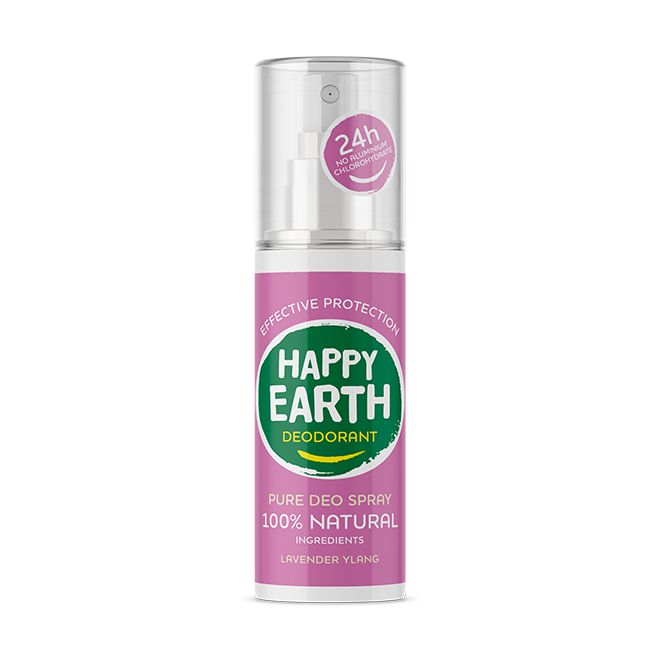 Happy Earth Pure deodorant spray lavender ylang 100 Milliliter