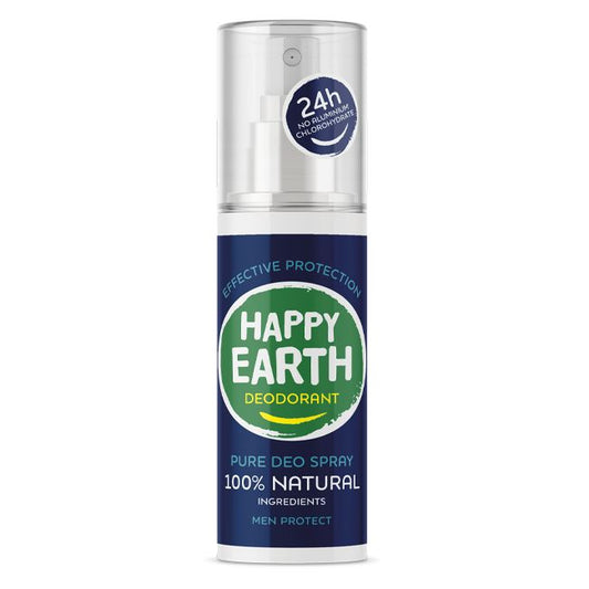 Happy Earth Pure deodrant spray men protect 100 Milliliter