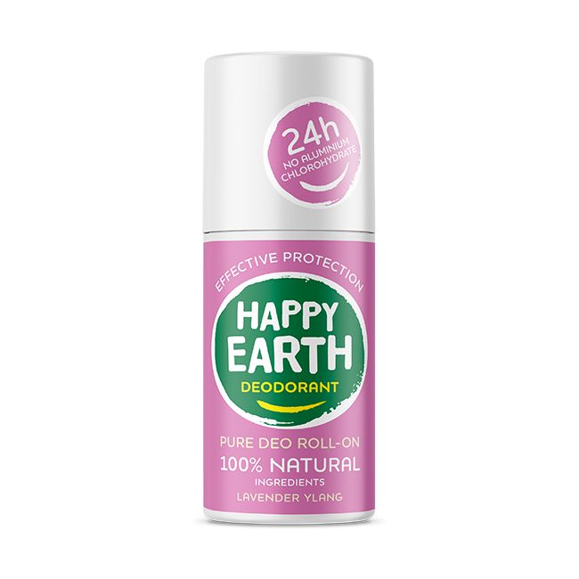Happy Earth Pure deodorant roll-on lavender ylang 75 Milliliter