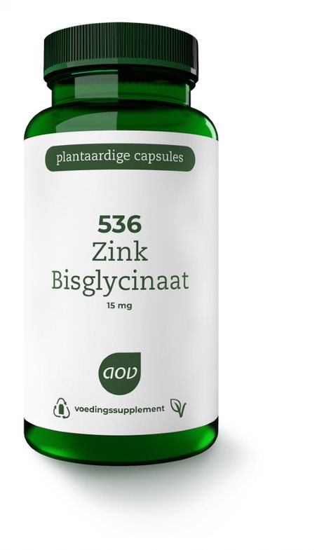 AOV 536 Zink bisglycinaat 15mg 120.00 Vegetarische capsules