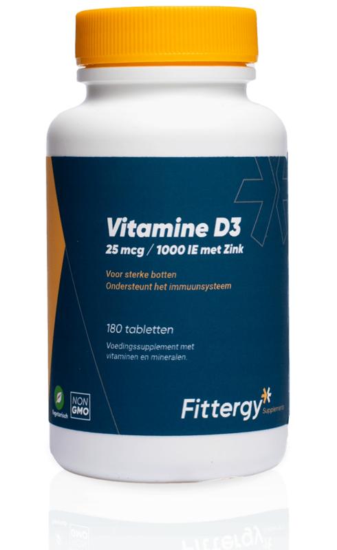Fittergy Vitamine D3 25mcg met zink 180 Tabletten