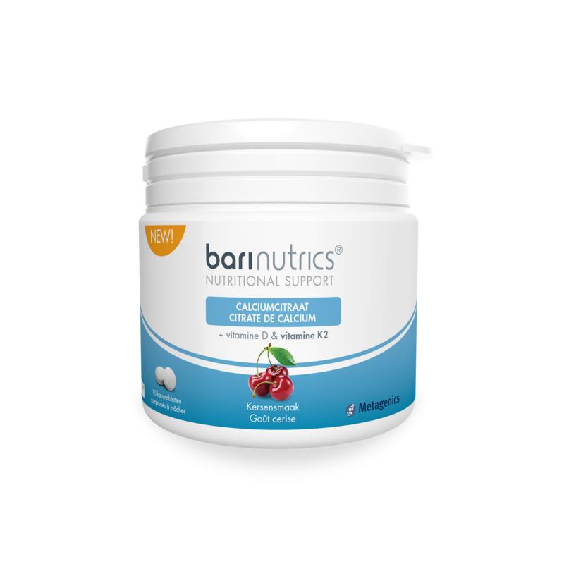 Barinutrics Calciumcitraat K2 kers 90 Kauwtabletten