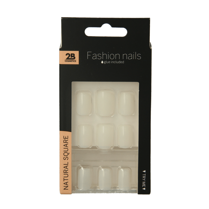 2B Nails natural square 24 Stuks - DrogistWereld