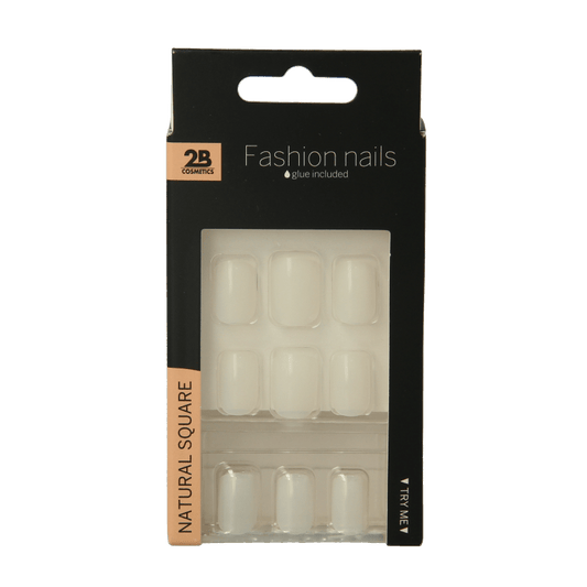 2B Nails natural square 24 Stuks - DrogistWereld