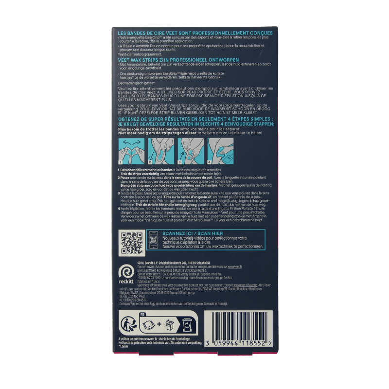 Veet Expert koude waxstrips benen sensitive 20 Stuks