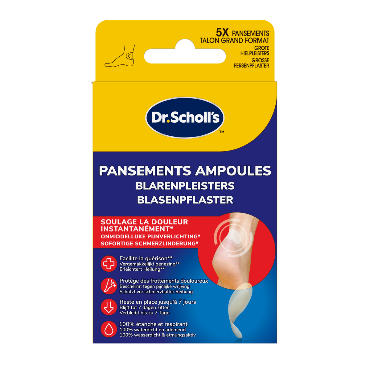 Dr. Scholl's Blarenpleister hiel large 5.00 Stuks