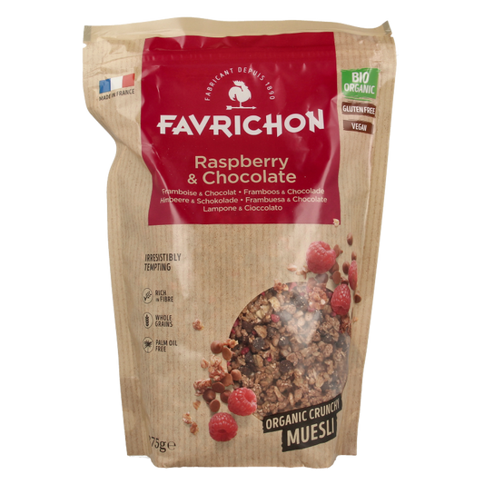 Favrichon Framboos & chocolade crunchy muesli 375 Gram