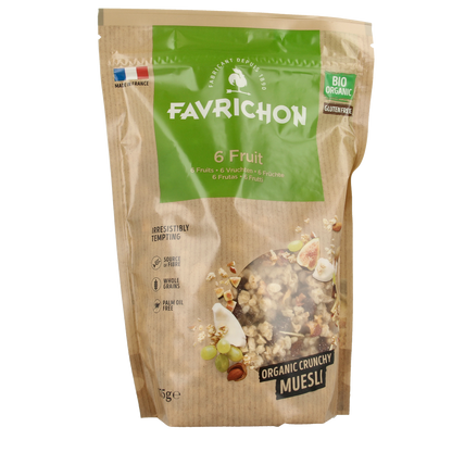 Favrichon 6 Vruchten muesli bio 375.00 Gram