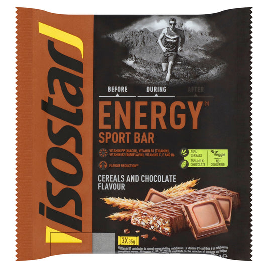 Isostar Energy sport bar cereals & chocolate 3 pack 105.00 Gram