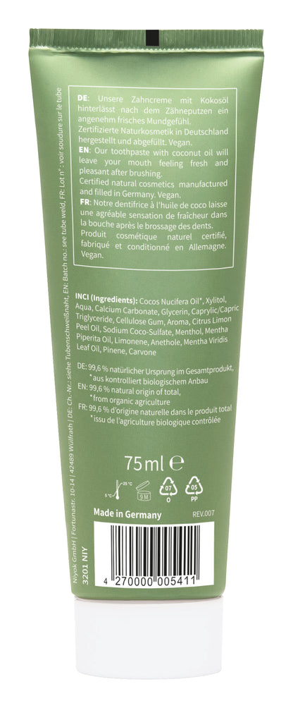 Niyok tandpasta peppermint lemon 75.00 Milliliter