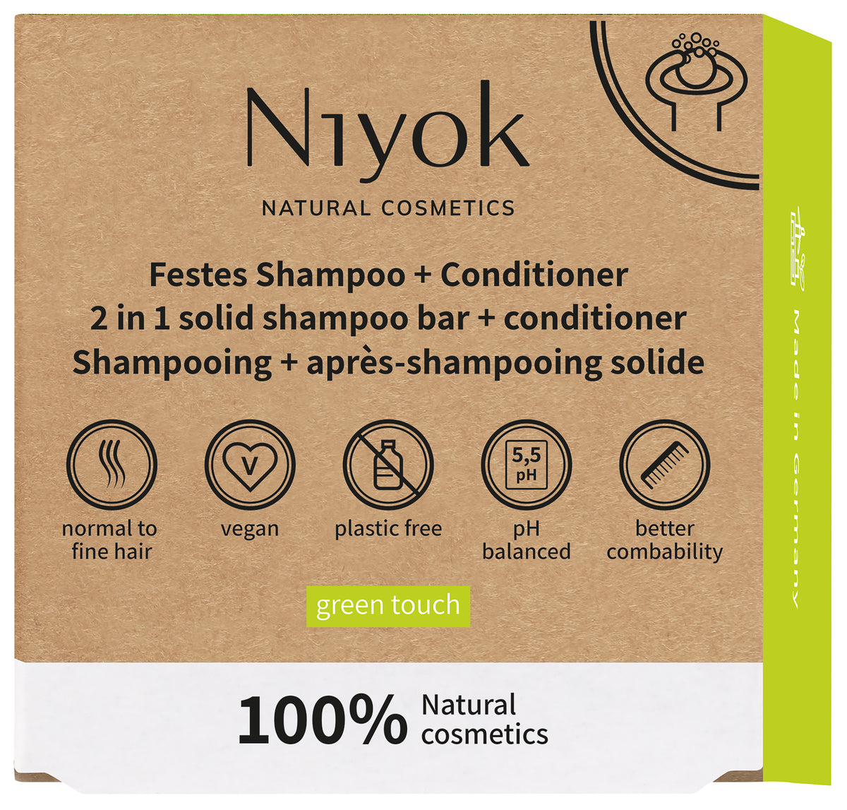 Niyok 2 in 1 shampoo/condition green touch 80.00 Gram