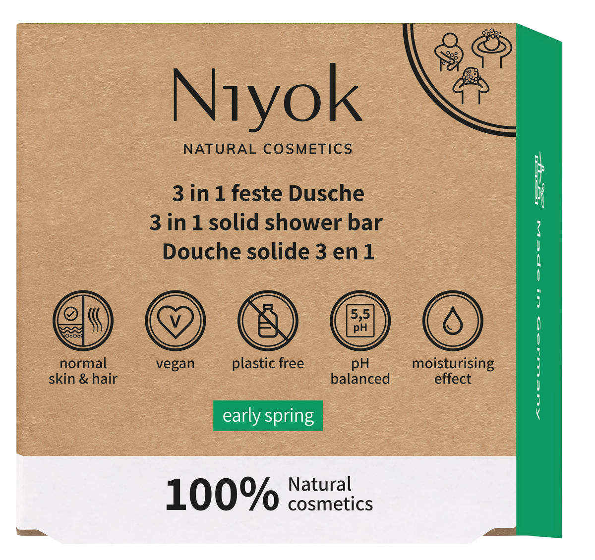 Niyok 3 in 1  body ,hair, face wash early spring 80.00 Gram
