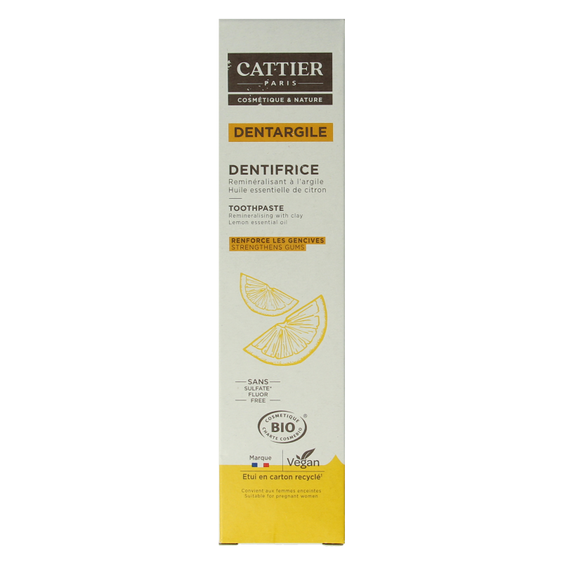 Cattier Tandpasta citroen 75 Milliliter