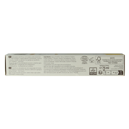 Cattier Tandpasta citroen 75.00 Milliliter