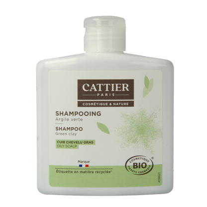 Cattier Shampoo vet haar groene klei 250 Milliliter