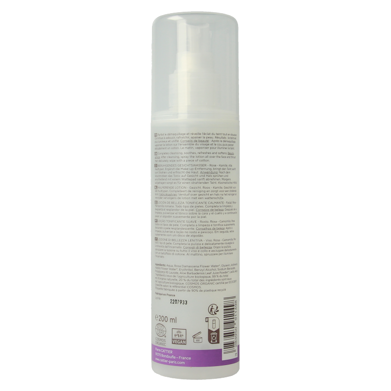 Cattier Kalmerende lotion rose chamomile  200 Milliliter