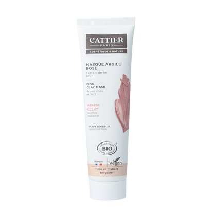 Cattier Roze klei masker aloe 100.00 Milliliter