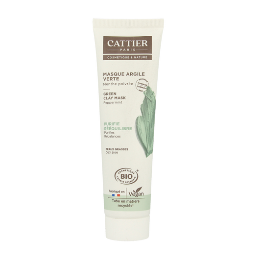 Cattier Groene klei masker munt 100 Milliliter