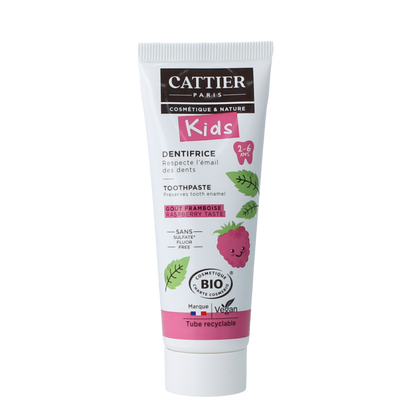 Cattier Tandpasta framboos 2-6 jaar 50 Milliliter