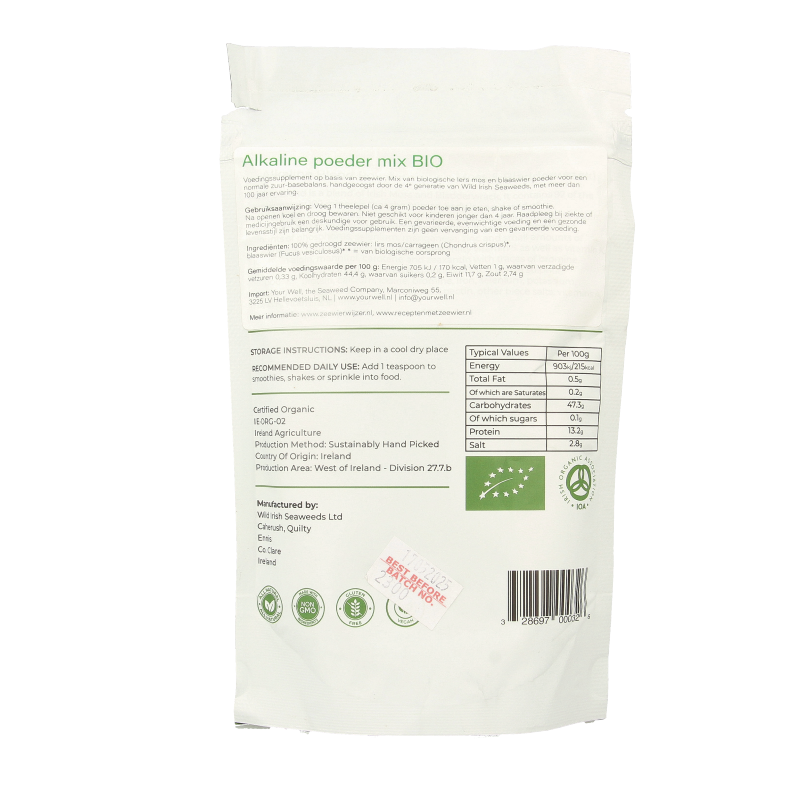Wild Irish  Alkaline zeewier poeder mix bio 225 Gram