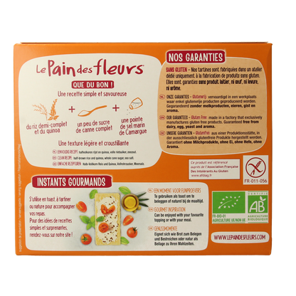 Pain Des Fleurs Krokante crackers quinoa glutenvrij bio 150.00 Gram