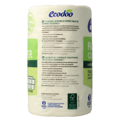 Ecodoo Toiletpapier compact ecologisch bio 4 Stuks