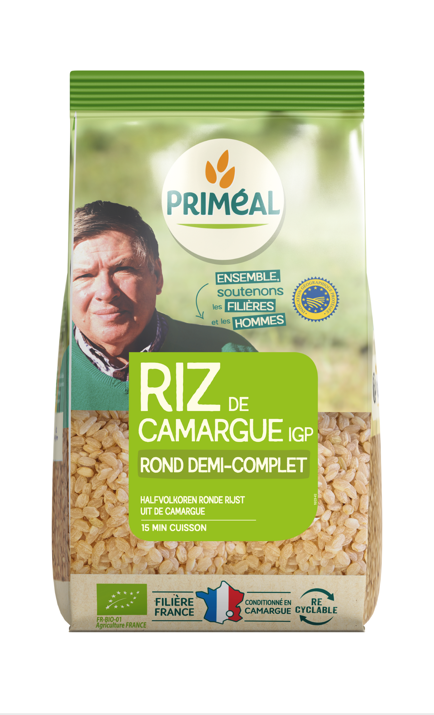 Primeal Halfvolkoren ronde rijst camargue bio 1 Kilogram