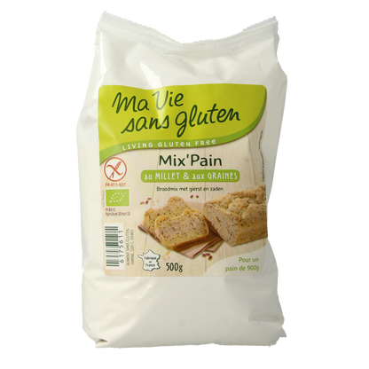 Ma Vie Sans Broodmeel met gierst en zaden glutenvrij bio 500 Gram