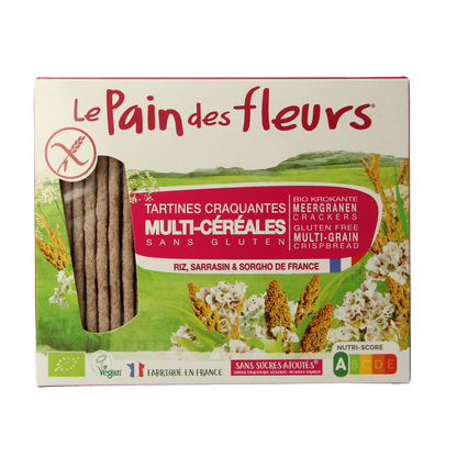 Pain Des Fleurs Krokante crackers meergranen glutenvrij bio 150.00 Gram