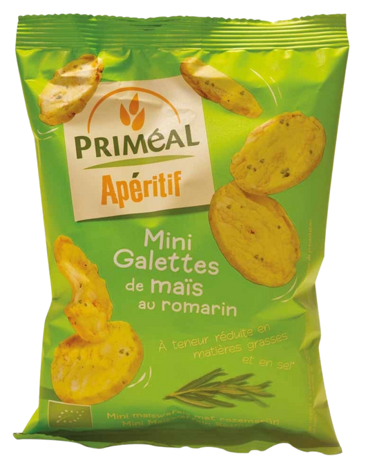 Primeal Aperitive mini maiscrackers olijf rozemarijn bio 50 Gram