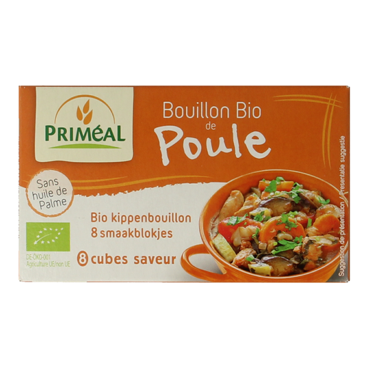 Primeal Kippenbouillon blokjes 10 gram bio 8 Stuks
