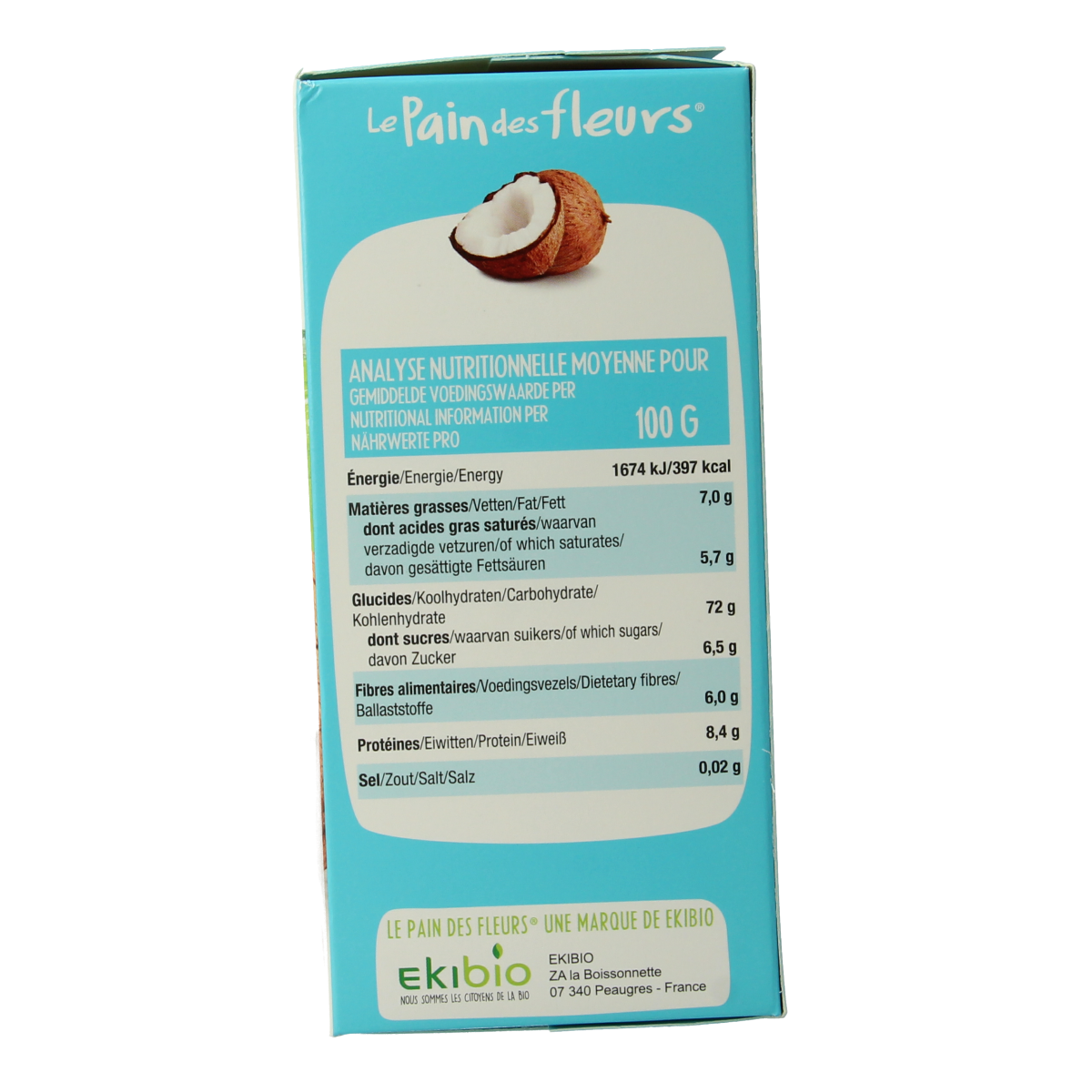 Pain Des Fleurs Krokante crackers kokos glutenvrij bio 150.00 Gram