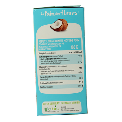 Pain Des Fleurs Krokante crackers kokos glutenvrij bio 150.00 Gram