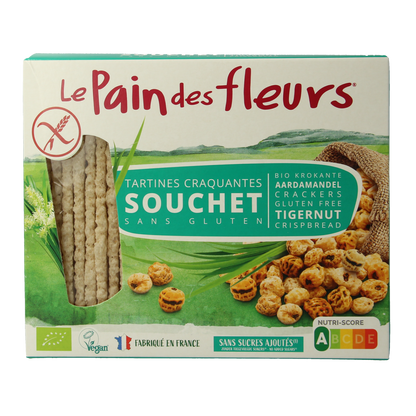 Pain Des Fleurs Krokante crackers aardamandel glutenvrij bio 150.00 Gram