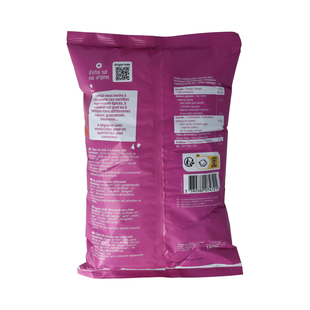 Primeal Tortillas chili bio 125.00 Gram