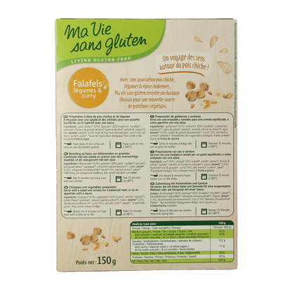Ma Vie Sans Falafel met groente & curry glutenvrij bio 150 Gram