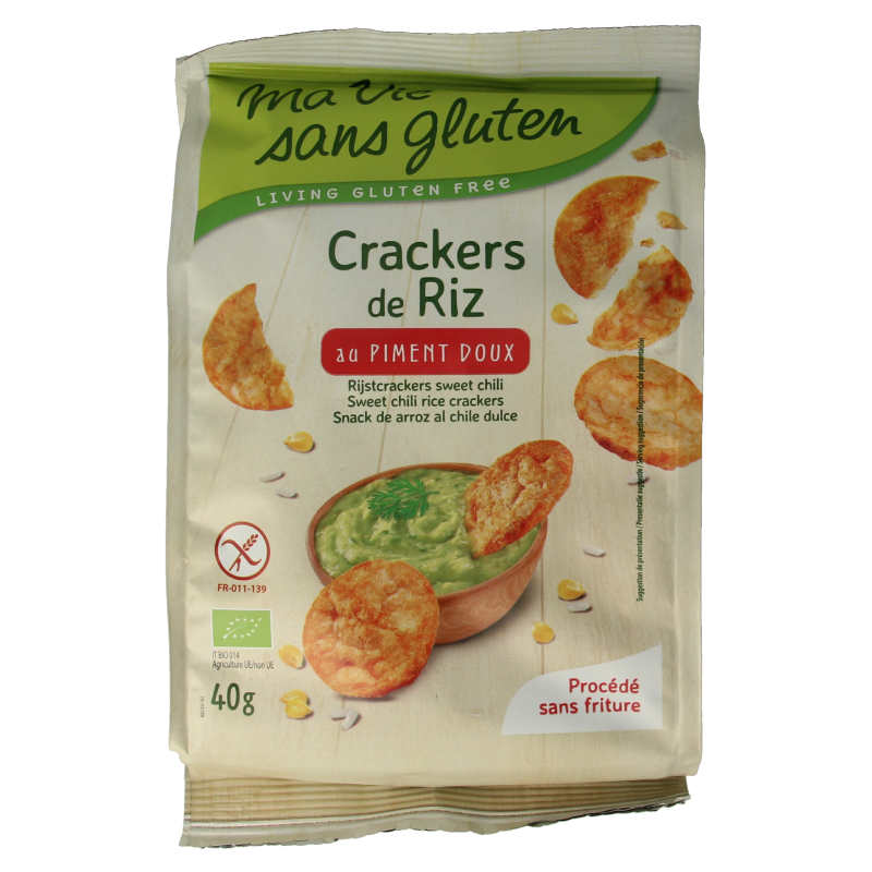 Ma Vie Sans Rijstcrackers sweet chili glutenvrij bio 40 Gram