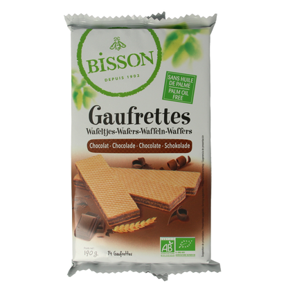Bisson Chocolade wafels gaufrettes bio 190 Gram