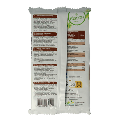 Bisson Chocolade wafels gaufrettes bio 190 Gram