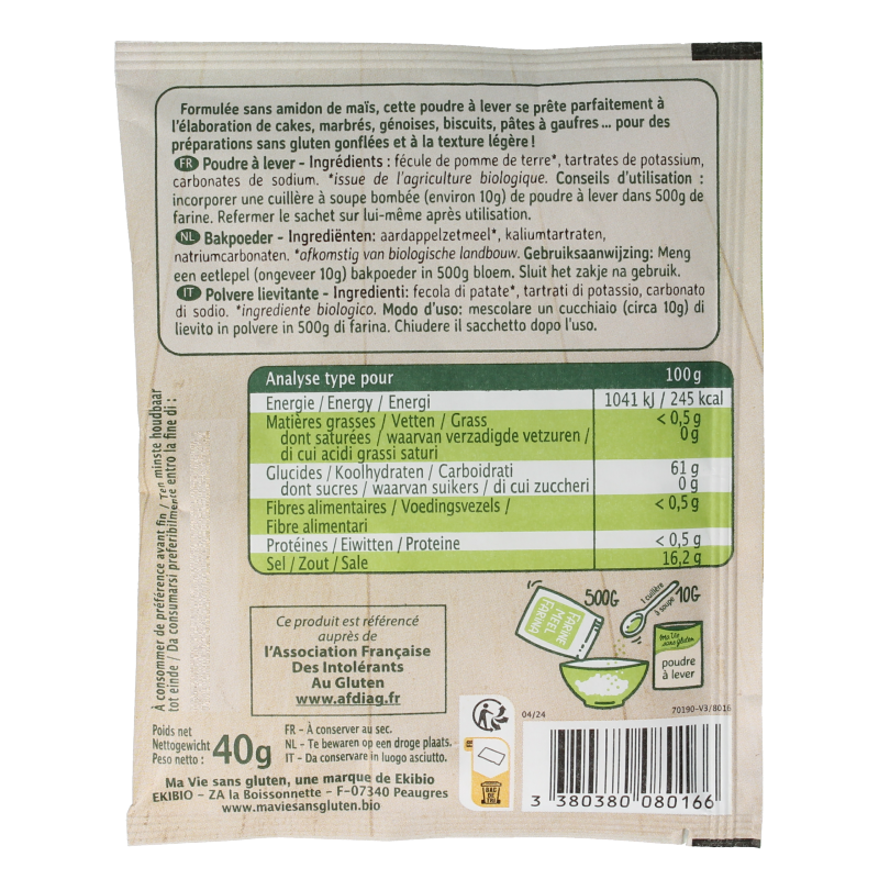 Ma Vie Sans Bakpoeder glutenvrij bio 40 Gram
