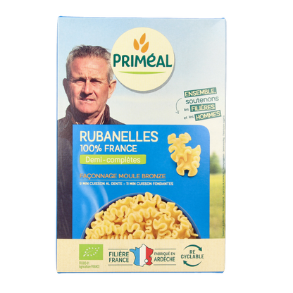 Primeal Rubanelle halfvolkoren pasta bio 400 Gram