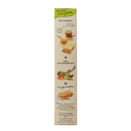 Ma Vie Sans Lasagnebladen van gele linzen glutenvrij bio 250 Gram