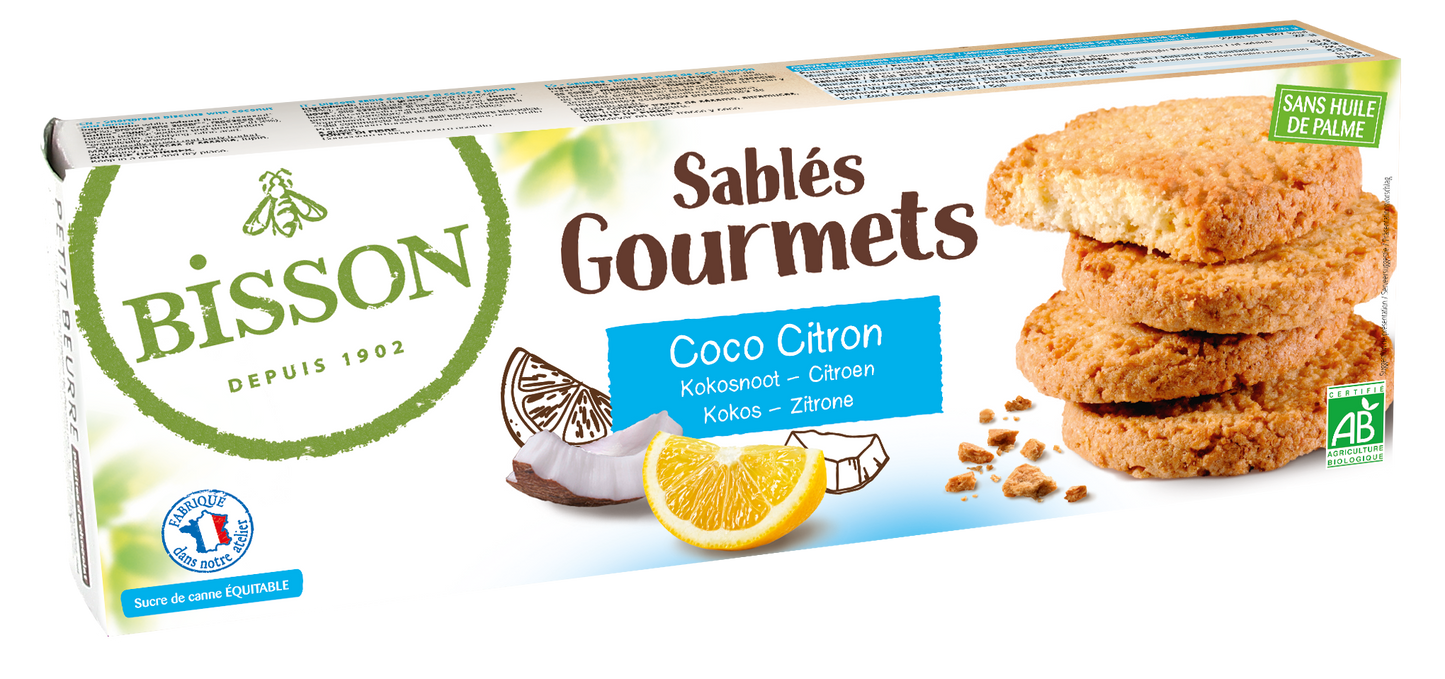 Bisson Zandkoekje kokos citroen bio 150 Gram