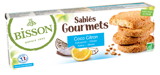 Bisson Zandkoekje kokos citroen bio 150 Gram