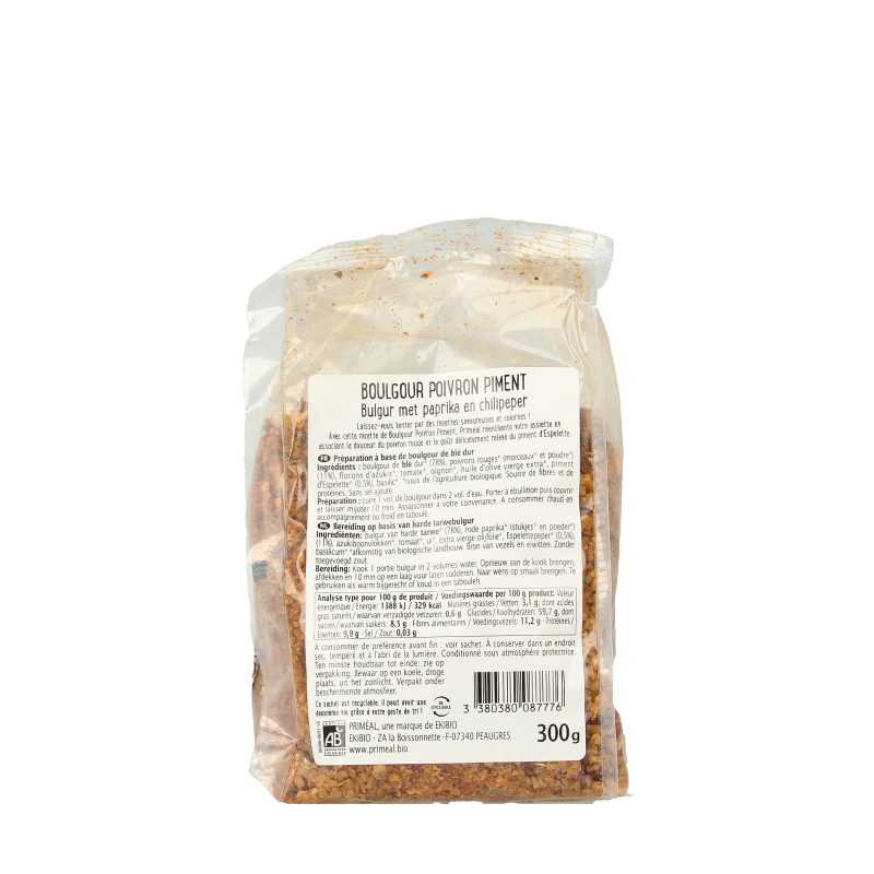 Primeal Bulgur met paprika en Spaanse peper bio 300 Gram