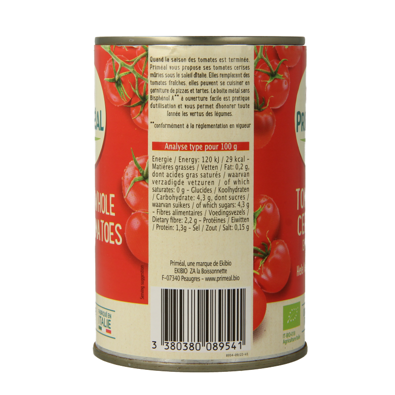 Primeal Cherry tomaten heel bio 400 Gram
