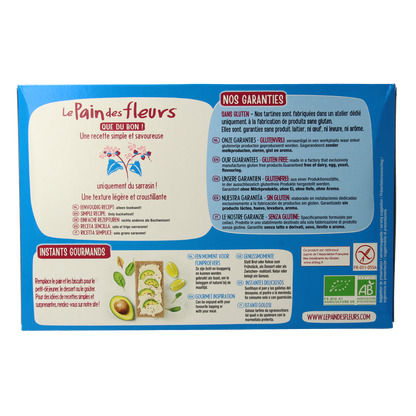 Pain Des Fleurs Krokante crackers boekweit zoutloos glutenvrij bio 300.00 Gram