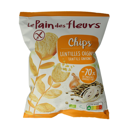 Pain Des Fleurs Chips met linzen en ui bio 50.00 Gram