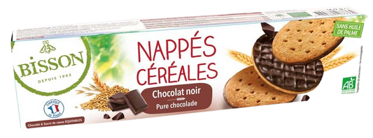 Bisson Pure chocolade frosted granenkoekjes bio 120 Gram